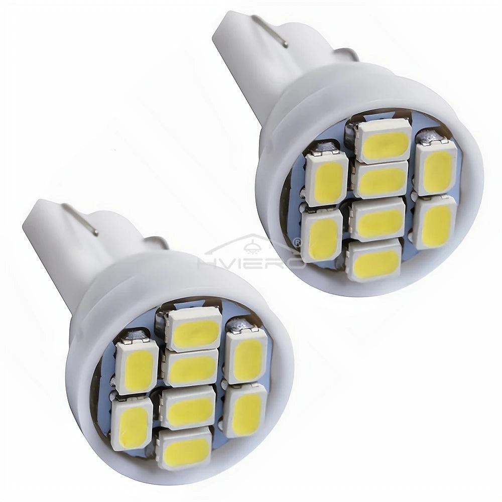 10Pcs Car Driving Led 8Smd 1206 Auto Interior Dome Reading Light Wedge Lighting DC 12V White Cob Bulb Dashboard Lamp Turn Signal