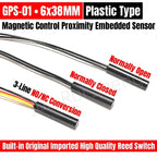 5PCS High Power GPS-01 6*38MM Waterproof Magnetic Contact Reed Switch 1A 160V 220V Normally Open/Closed NO NC Embedded Sensor