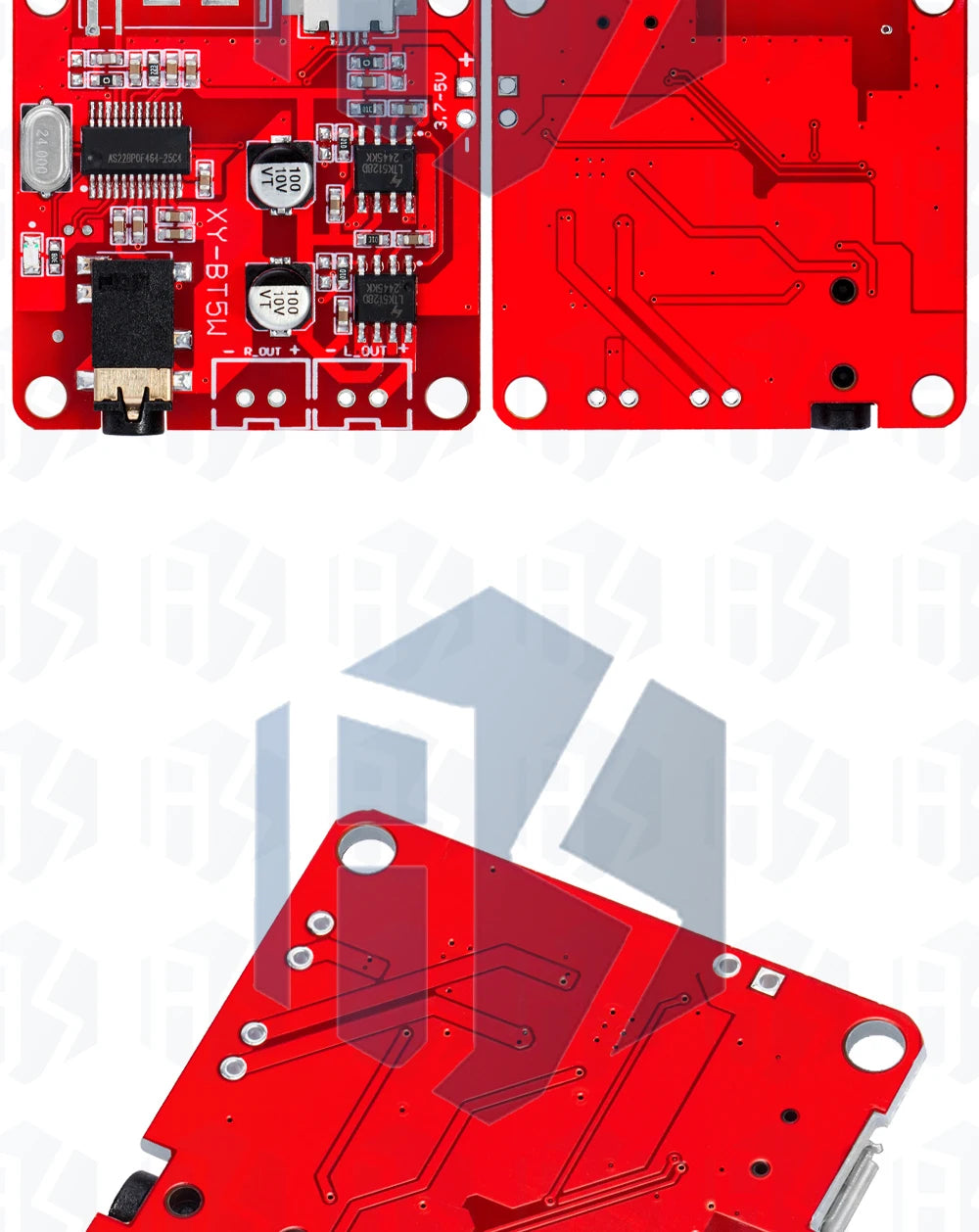 ‌XY-BT5W Bluetooth 4.2 Audio Module - 3.7-5VDC 5W×2 Stereo Amplifier Board w/A2DP & Auto Pairing for Portable