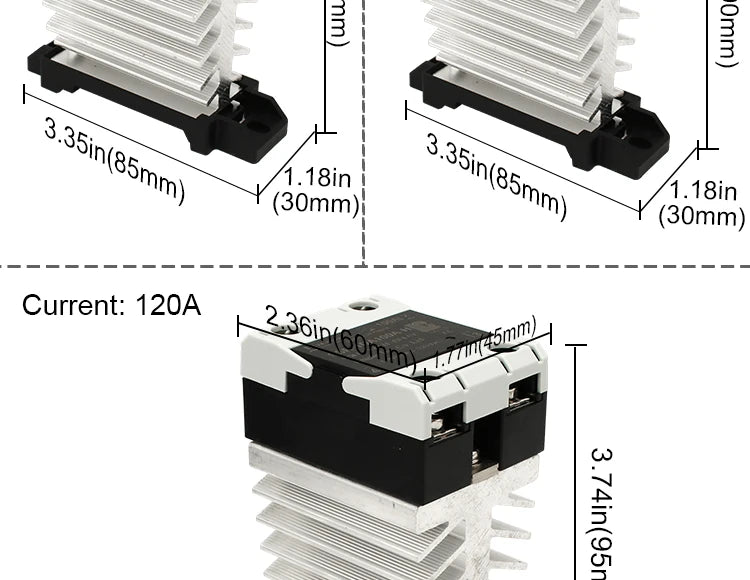 LCTC Solid State Relay Radiator Heat Sink SSR Single Phase DIN Rail 10A 25A 40A 60A 80A 100A 120A DC-AC AC-AA DD Zero Crossing