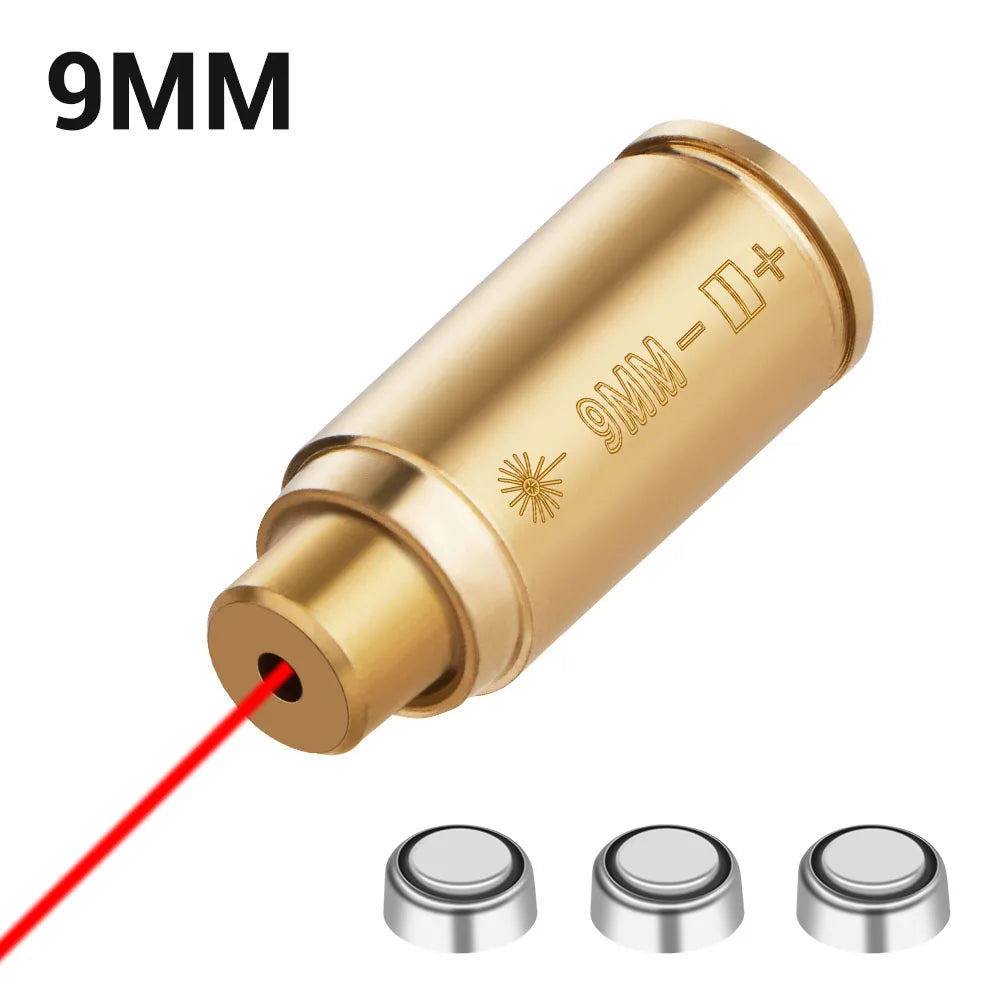 Red Dot Laser Brass Boresighter CAL .223/5.56/9mm/308/7.62/.45/30-06 Cartridge Boresight for Rifle Scope Hunting Gun Accessories