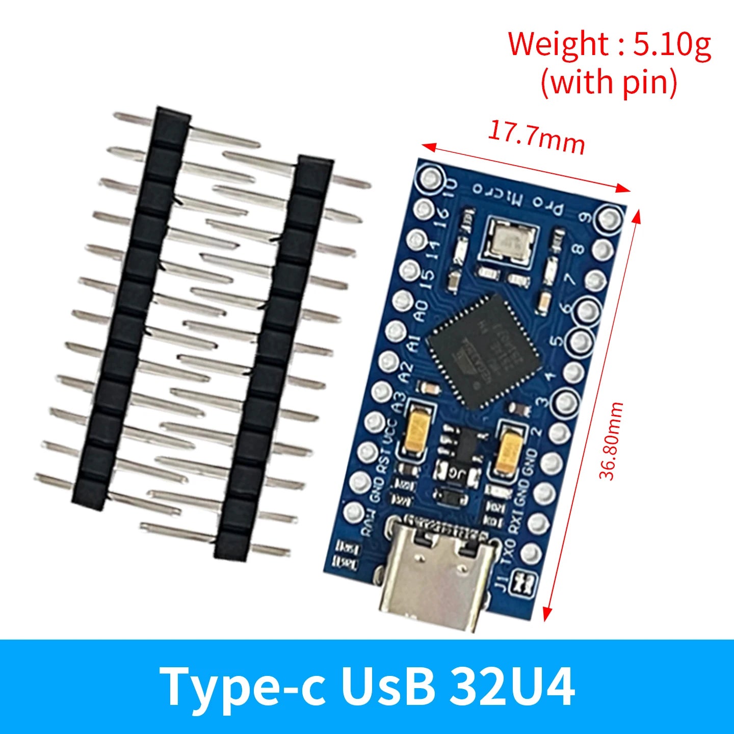 Pro Micro ATmega32U4 5V 16MHz Replace ATmega328 For Arduino Pro Mini With 2 Row Pin Header For Leonardo Mini Usb Interface 1-10