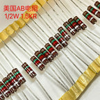 10-500PCS Brand new original American AB resistors 1/2W, 0.5W, 10R, 12R, 51R, 100R, 120, 150, 180, 200, 220, 330R, 560R, 680R
