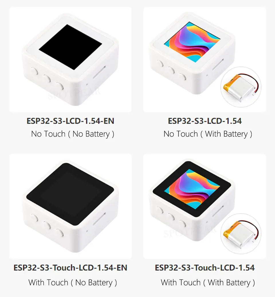 ESP32-S3 1.54" IPS LCD Development Board N16R8 Type-C WiFi Bluetooth DeepSeek AI Voice Interaction DIY Maker Kit Optional Touch