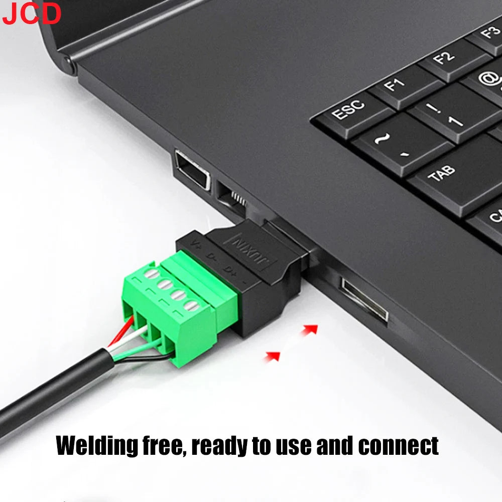 JCD USB 2.0 Connector Avoid Welding Plugs USB Type A Male Female to 4Pin 5pin Screw Terminal Socket Adapter Plug For Computer TV
