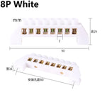 Blue White Green Bridge Design Zero Line 4-12 Pole Screw Brass Copper Grounding Strip Terminal Block Connector Earth And Neutral