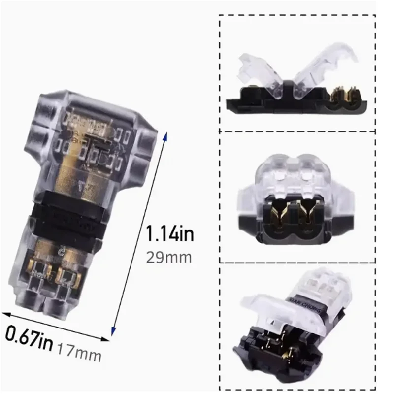 5/10/15/20pcs Low Voltage Universal Compact Wire T Tap Connectors Toolless Wire Connectors Quick Splice Wire Wiring Connecto