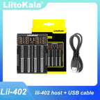 Liitokala Lii-402 Battery Charger for 18650 26650 16340 25500 14500 1.2V 3.7V 3.2V 3.85V AA/AAA NiMH Battery