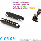 1/5Set 2A DC Magnetic Pogo Pin Connector 2Pin 3Pin 4 5 6 7 8 9 Pin Pogopin Male Female Spacing 2.5/2.80mm Spring Loaded Socket