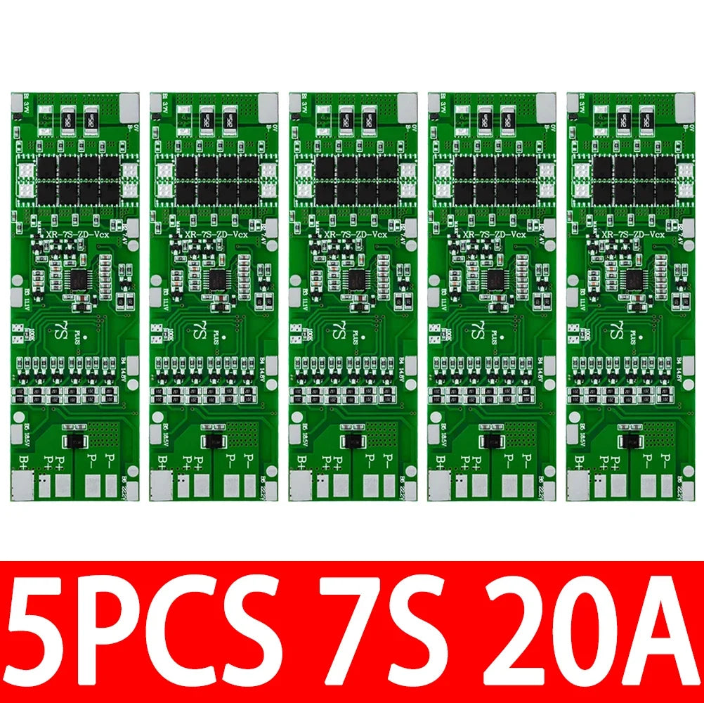 1~5PCS BMS 7S 24V 10A 15A 20A 30A Li-ion 18650 Battery Charge Board With Balance Function Short Circuit / Temperature Protection