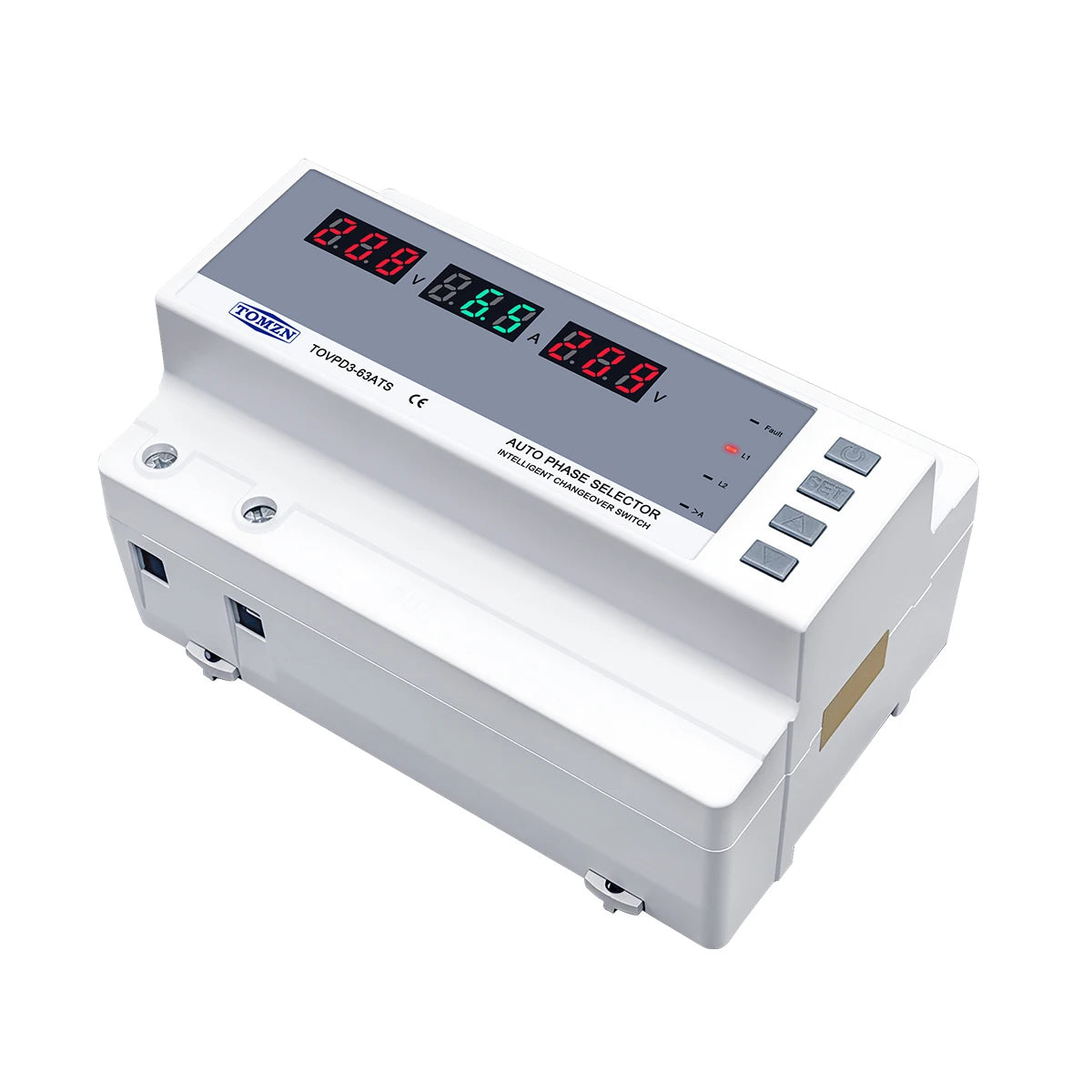 TOMZN 63A Intelligent Relay Type Dual Power Automatic Transfer Switch Over/Under Voltage & Overload Protection LCD Display