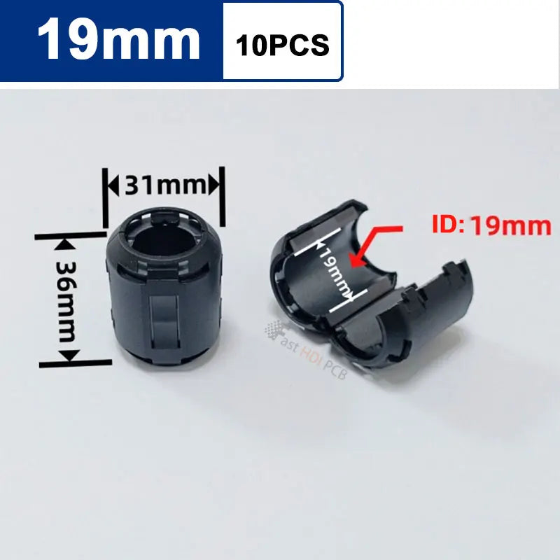 Snap-On EMI Filter Ferrite Bead Clamp-On Nickel-Zinc Ferrite Core for HDMI USB AV Cables, Inner Diameter 5-13mm Black Gray