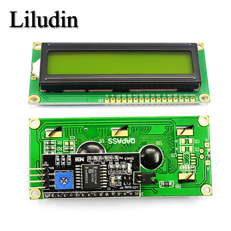LCD1602 1602 LCD Module Blue / Yellow Green Screen 16x2 Character LCD Display PCF8574T PCF8574 IIC I2C Interface 5V for Arduino