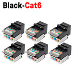 For RJ45 Module Coupler Ethernet Module Female Jack Wall Adapter RJ45 Cat6/Cat5e Ethernet Keystone Jack No Punch-Down Tool-Less
