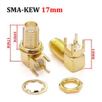 Cltgxdd 1/5/10pcs SMA-KE/KWE SMA Female Jack Adapter Solder Edge PCB Mount Antenna Base RF Copper Coaxial Connector Plug Socket