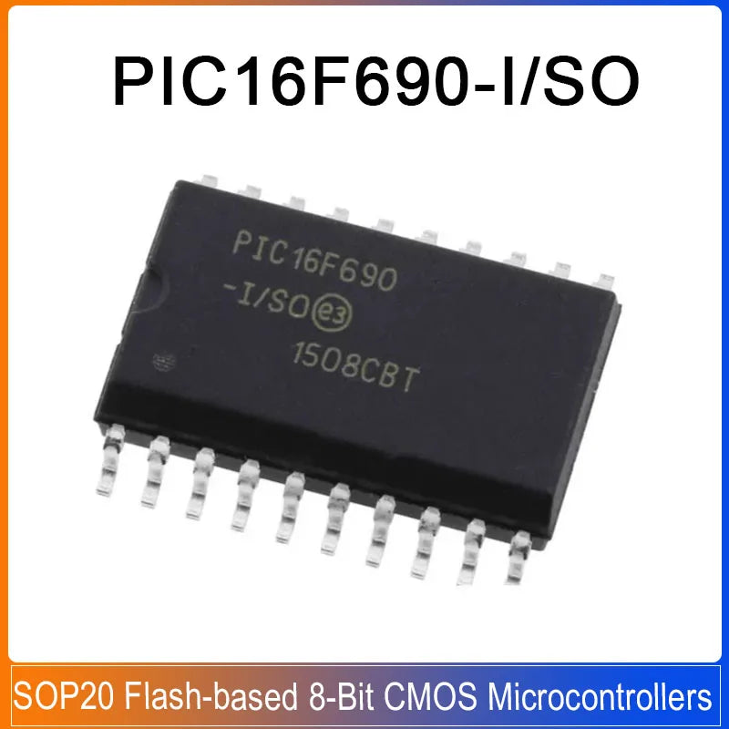 1/5/20PCS PIC16F690-I/SO PIC16F690 SOP-20 16F690 PIC 20-PIN Flash-based 8-Bit CMOS Microcontrollers
