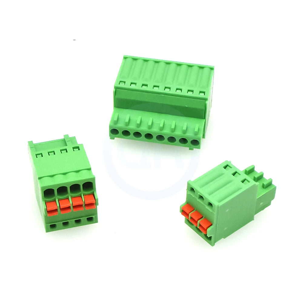 (5 pcs) KF 2EDGKD 2.5mm 2.54mm Spring Press Plug Terminal Block Screwless Plug Small Pitch Socket 2~24P JM 15EDGKD 2.54 / 2.5