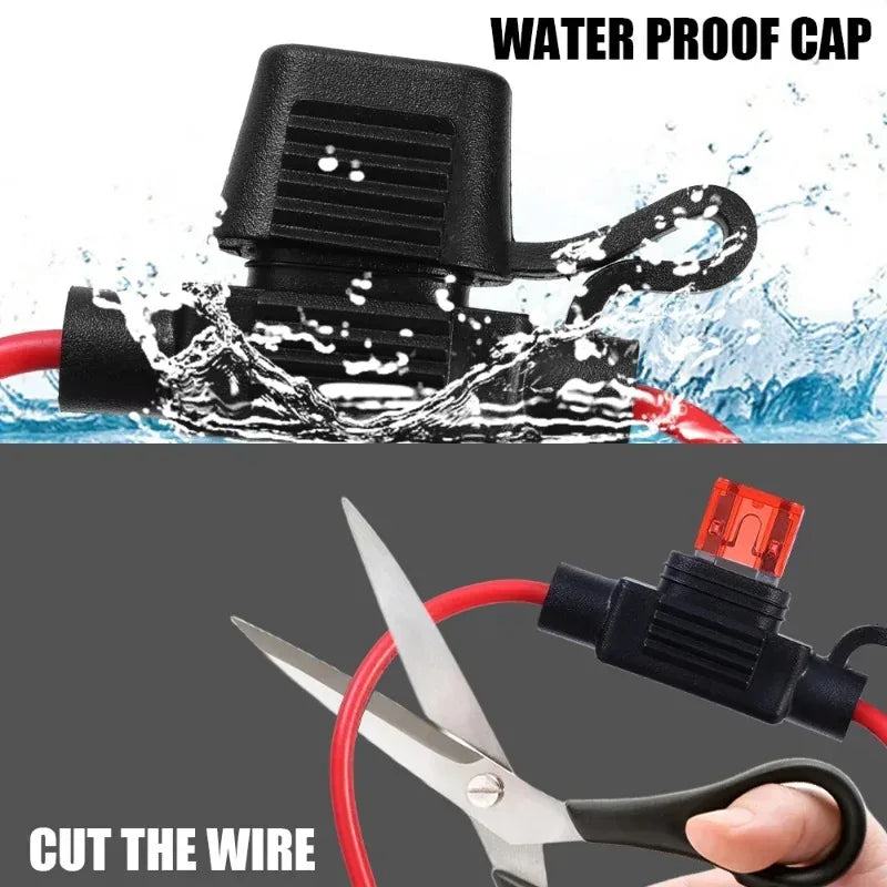 5/10pcs Car Mini Blade Fuse Holder Splash-proof Box 12V 30A with Fuses Blade Wire Cutoff Switch Socket Automotive Fuse Socket