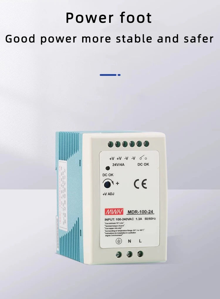 DR-60W Output 5V 12V 15V24V DIN Rail Switching Power Supply 24V DC 220V to 12V Transformer 5V Module Power Supply Box