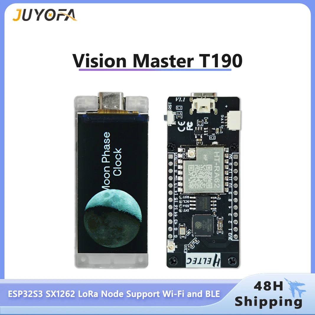Meshtastic Heltec Vision Master T190 ESP32 SX1262 LoRa Devboard kit with 1.9-inch TFT-LCD Display Wi-Fi BLE for LoRaWAN Arduino