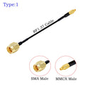 1Pcs RF1.37 Cable SMA Male/Female to MMCX Male 90 Degree Connector 50ohm SMA to MMCX RF Coaxial Extension Jumper OD=1.37 Cable