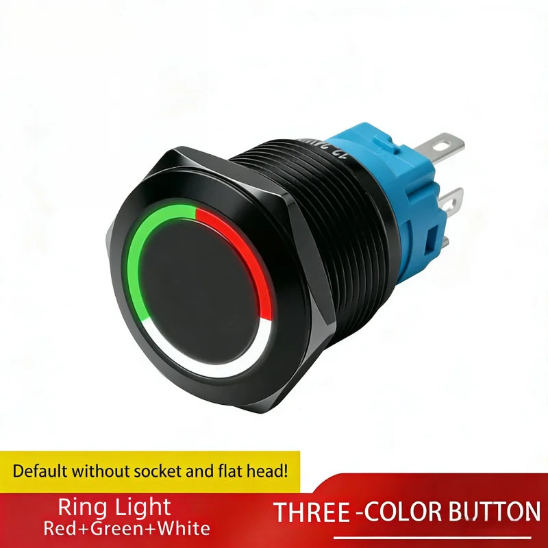 push button switch Two/three color, light metal 16 19 22mm self-locking/reset waterproof hotel doorbell customization latching