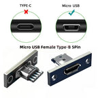 5pcs/set DIY OEM Micro-USB 5Pin Female Type-B Socket Connector Panel Mount Type with PC Board USB 2.0 Pinout