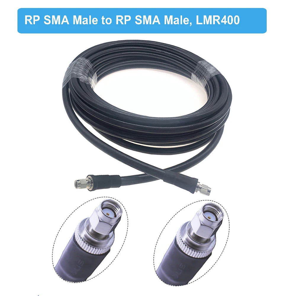 LMR 400 SMA to SMA Male/RP SMA Male Connector Cable Low Loss 50 Ohm 50-7 Cord WIFI Antenna Extension Jumper RF Coaxial Adapter