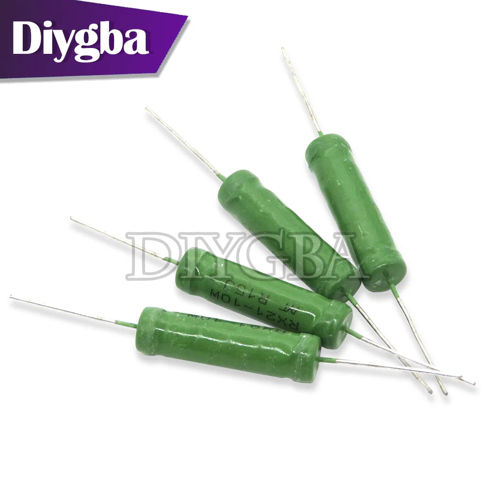 5PCS/lot RX21 6W 10W Wire Wound Resistance 5% 1R 10R 100R 1K 10K 12K 15K 18R 20R 22R 24R 27R 30R 33R 36R 0.01R Resistor
