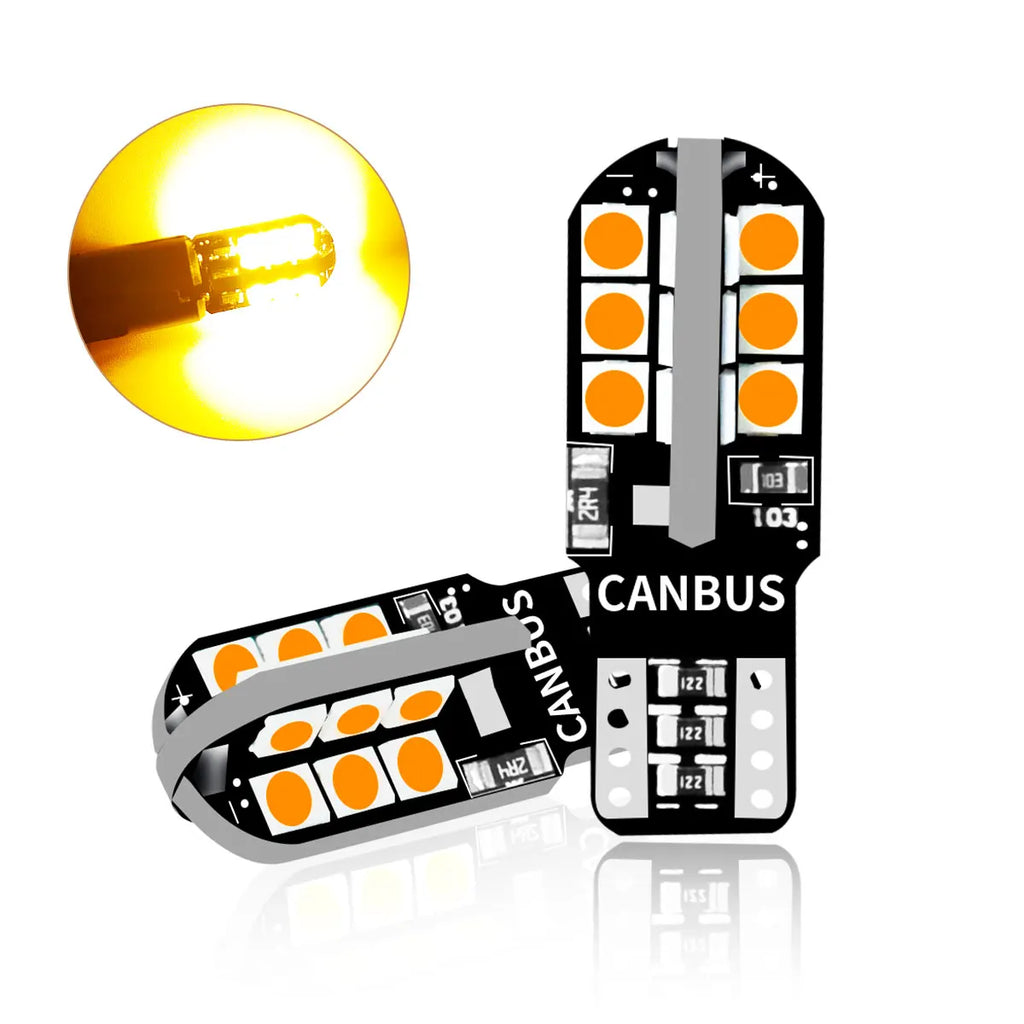 Car Signal Bulbs W5W WY5W 192 194 168 3030 24SMD LED T10 Super Bright 600LM Colors Options for Car Turn Signal Brake Stop Lights