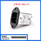 Single-phase T-socket AC 220V anti-interference EMI purifier CW1D-T 3A 6A 10A -T power supply filter  CW1D-6A-T CW1D-10A-T