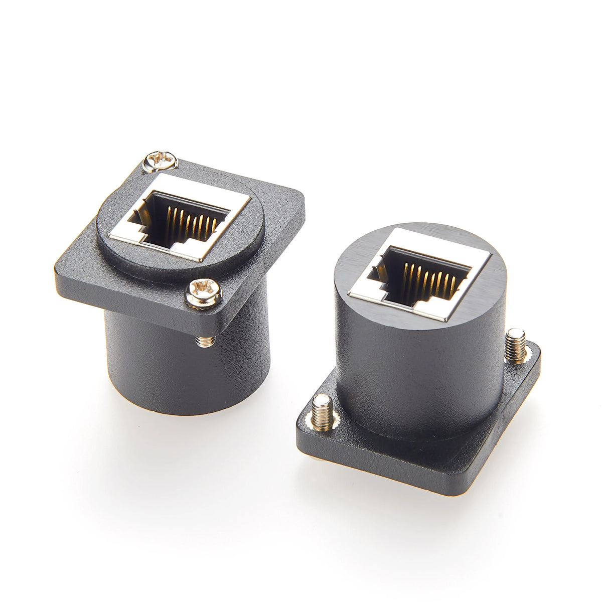 D-Type RJ45 Cat6 Ethernet Female to Female Coupler 1Gbps Flange Chassis Panel Mount Bulkhead Feedthrough LAN Network Extender
