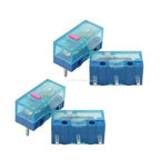 4Pcs New HUANO Blue Transparent  Mouse Micro Switch Button Pink Red Yellow Blue Green Dot Button Switch 3Pin 0.74N