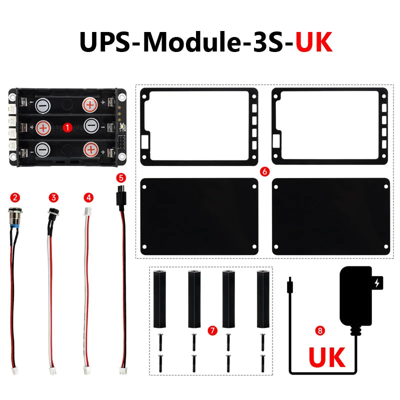 Raspberry Pi 5 UPS Power Supply Expansion Board Uninterruptible Power Supply Module UPS Module 3S Also For Pi4B