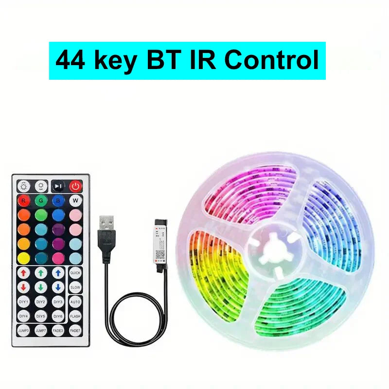 Smart LED Strip Lights 1m-20m Music Sync 5V RGB Led Light with App and Remote Control Christmas Party Room Decoration Lighting