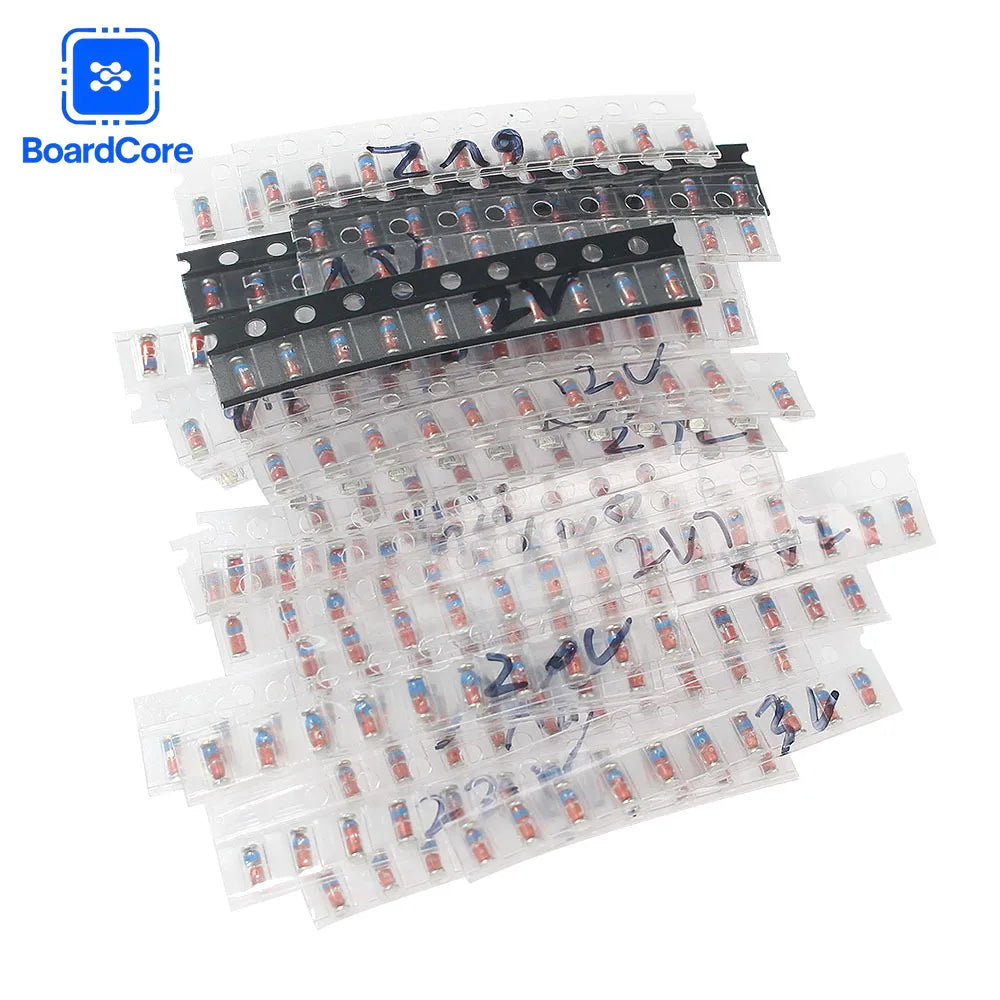 300PCS 1/2W LL34 SMD Zener Diode Kit 3V-24V/2V-39V for Circuit Protection DIY
