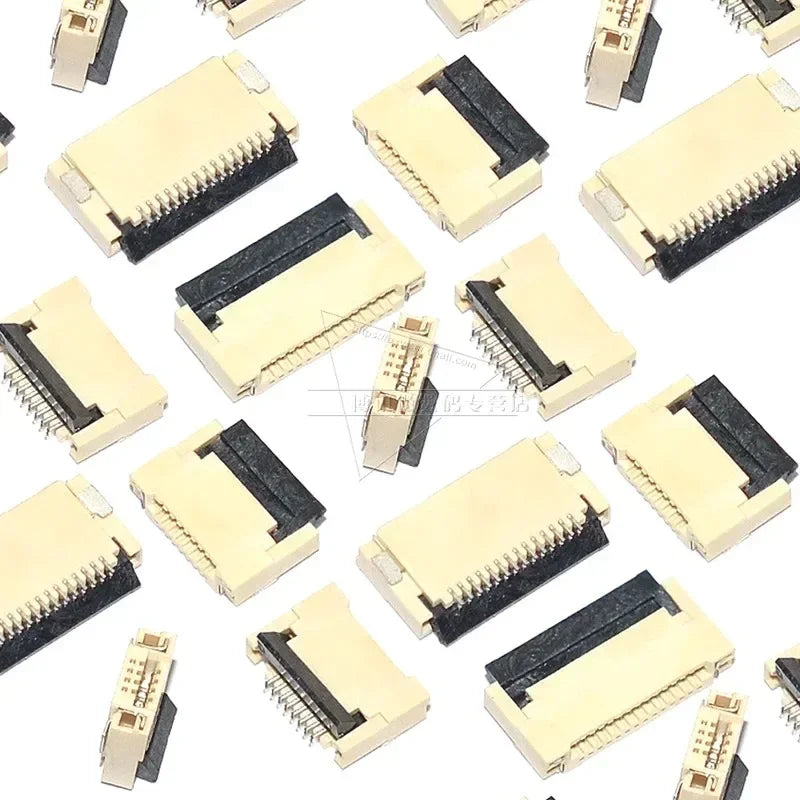 10Pcs FPC FFC Connector Socket Pitch 0.5mm Back Flip Front Insert Horiztontal Socket 4/6/8/10/12/14/16/18/20/30/32/40/50/60 Pin