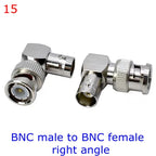 Q9 BNC Male Female Connector Tee Type 3Way Splitter BNC To BNC Male Female 90 Degree Right Angle Brass RF Coaxialc