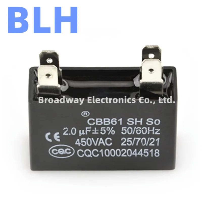 CBB61 Air Conditioning External Unit Capacitor Fan Starting Capacitor 450VAC 450V 0.8UF 1UF 1.2UF 1.5UF 1.8UF 2UF 2.5UF 3UF