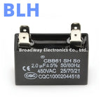 CBB61 Air Conditioning External Unit Capacitor Fan Starting Capacitor 450VAC 450V 0.8UF 1UF 1.2UF 1.5UF 1.8UF 2UF 2.5UF 3UF