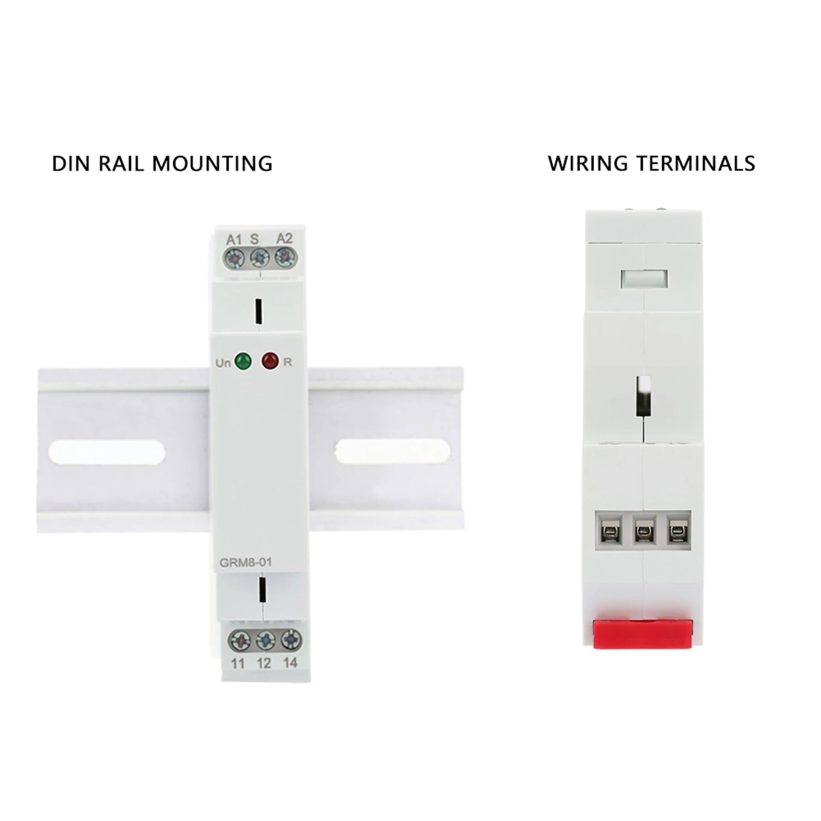 GRM8-01 Electronic Impulse Relay Din Rail Impulse Latching Relay Impulse Memory Relay AC/DC12-240V 35mm DIN Rail Mounting