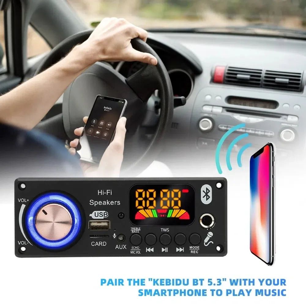 200W DIY Home Digital Amplifier MP3 Decoder Board 100W Audio Power Bluetooth 5.3 FM For Music Subwoofer Speakers Volume Control
