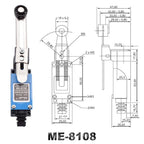 CNC Momentary Limit Switch ME 8104 8108 8111 8122 9101 5A/220V Rotary Roller Lever Sealed Industrial Machine Limit Switch