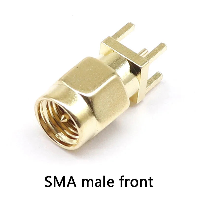 SMA Female Jack Male Plug Adapter Solder Edge PCB Straight Right angle Mount RF Copper Connector Plug Socket