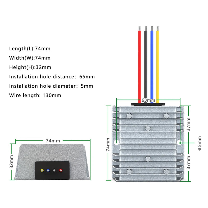 RUIYISI DC Isolated Power Converter 24V to 24V Voltage Regulator 130V120V90V80V72V60V36V48V12V to 12V5V Voltage Regulator Module