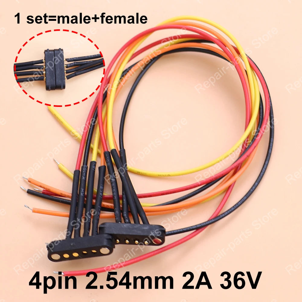 1 Pair 2A 36V DC Magnetic Pogo Pin Spring Loaded Male Female 2.8mm 2.54 MM Pitch 2/3/4/5pin Pole Through Holes PCB BTB Connector