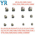 10PCS 4V 6.3V 10V 16V 25V 35V 50V 63V 100V SMD Aluminum Electrolytic Capacitor 1UF 10UF 22UF 47UF 100UF 220UF 330UF 470UF 1000UF