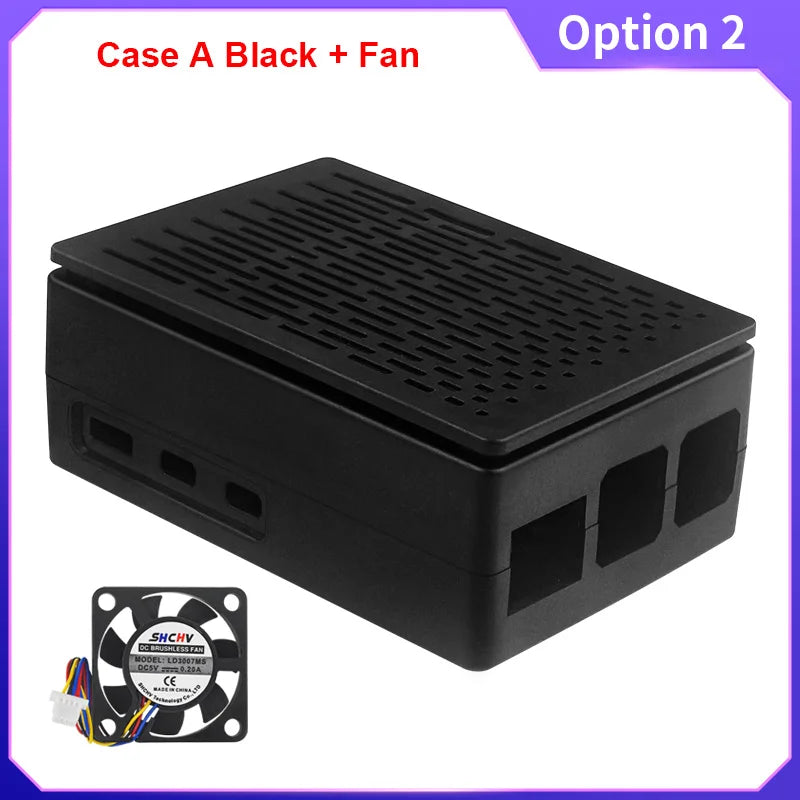 Raspberry Pi 5 ABS Case Black Silver Plastic Shell Optional PWM Cooling Fan Protection Box for Raspberry Pi 5