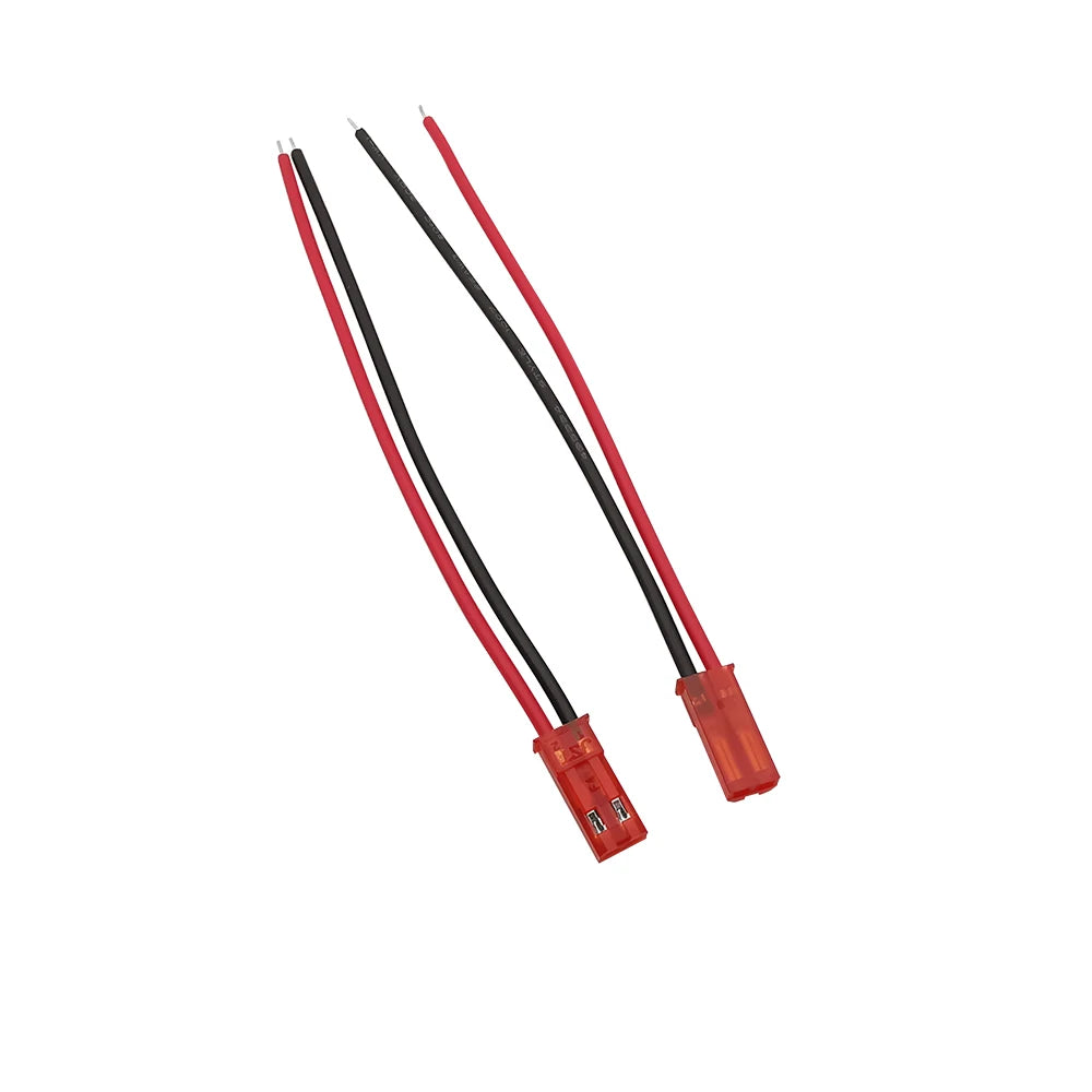 Red JST Plug Connector SYP 2Pin 2.54mm Pitch Male Female Plugs with 22AWG PVC Wires Cable for LED Lamp Strip RC Toys Battery DIY