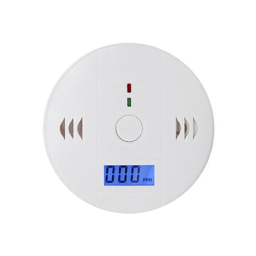 LCD CO Sensor Alarm Carbon Monoxide Poisoning Smoke Detector Built In 85dB Siren Independent Co Poisoning Warning Detector